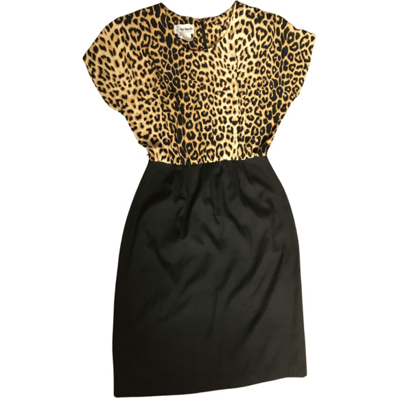 Black Ramie Cheetah Print Dress by Nu-Mode - Picture 1 of 5